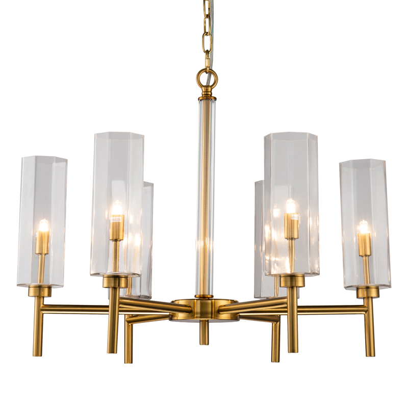 Люстра Claudine Chandelier 65 Латунь Прозрачный Люстра Claudine Chandelier 65 Латунь Прозрачный в Липецке | Loft Concept