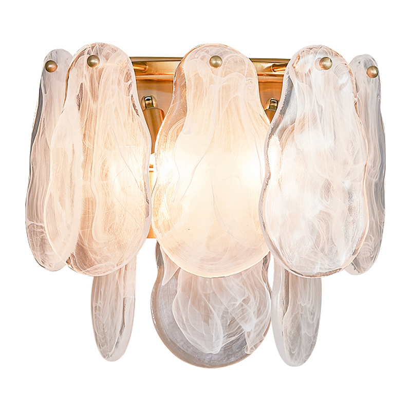 Бра Maat Textured Glass Sconce Белое матовое стекло Глянцевое золото Бра Maat Textured Glass Sconce Белое матовое стекло Глянцевое золото в Липецке | Loft Concept