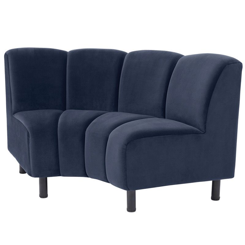 Диван Eichholtz Sofa Hillman II Сапфирово-синий Черный Диван Eichholtz Sofa Hillman II Сапфирово-синий Черный в Липецке | Loft Concept