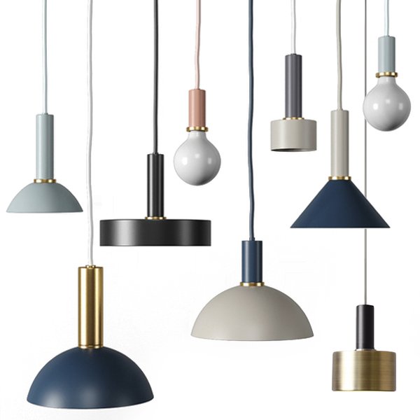 Подвесной светильник Ferm Living Socket Pendant High Черный Латунь Голубой пастельный Темно-синий Белый Дымчатая Роза Подвесной светильник Ferm Living Socket Pendant High Черный Латунь Голубой пастельный Темно-синий Белый Дымчатая Роза в Липецке | Loft Concept