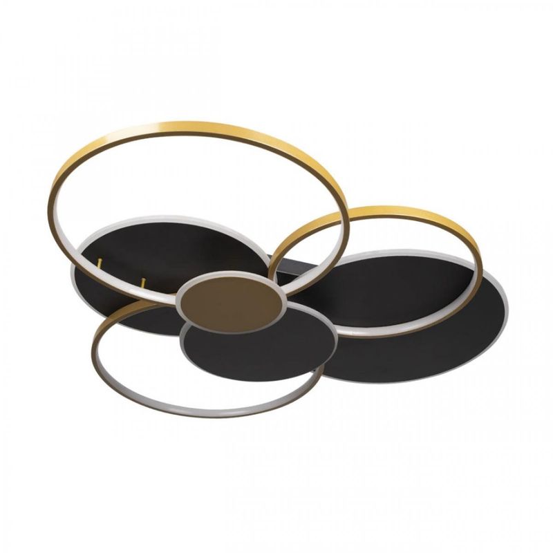 Потолочный светильник Black three rings Gold 100 см Золотой Черный Потолочный светильник Black three rings Gold 100 см Золотой Черный в Липецке | Loft Concept