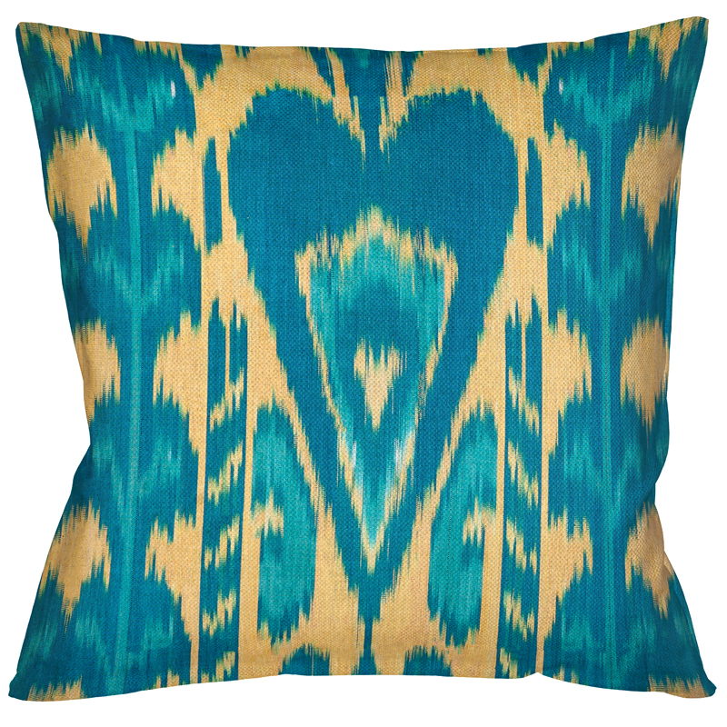 Декоративная подушка Ikat Pattern Голубая Мульти Декоративная подушка Ikat Pattern Голубая Мульти в Липецке | Loft Concept