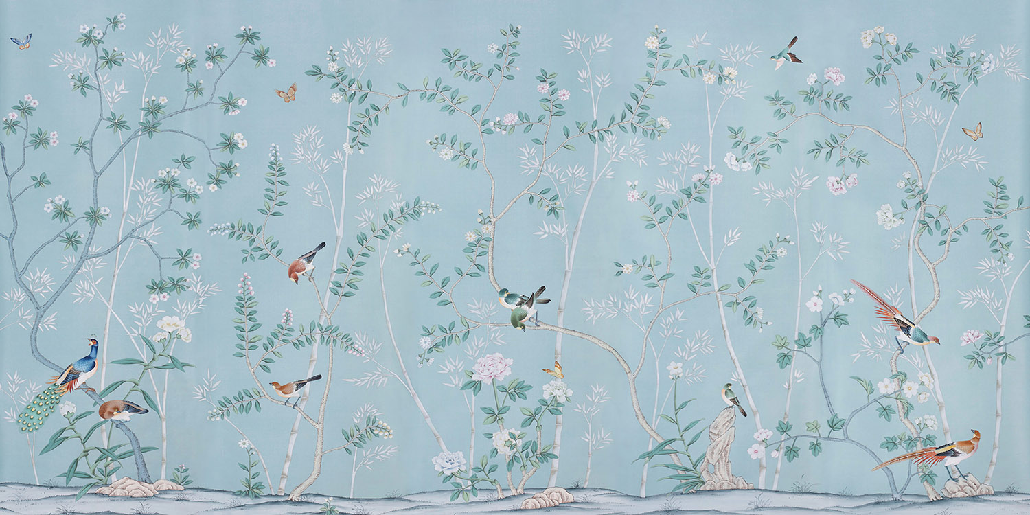 Обои ручная роспись Portobello Duck Egg - фото