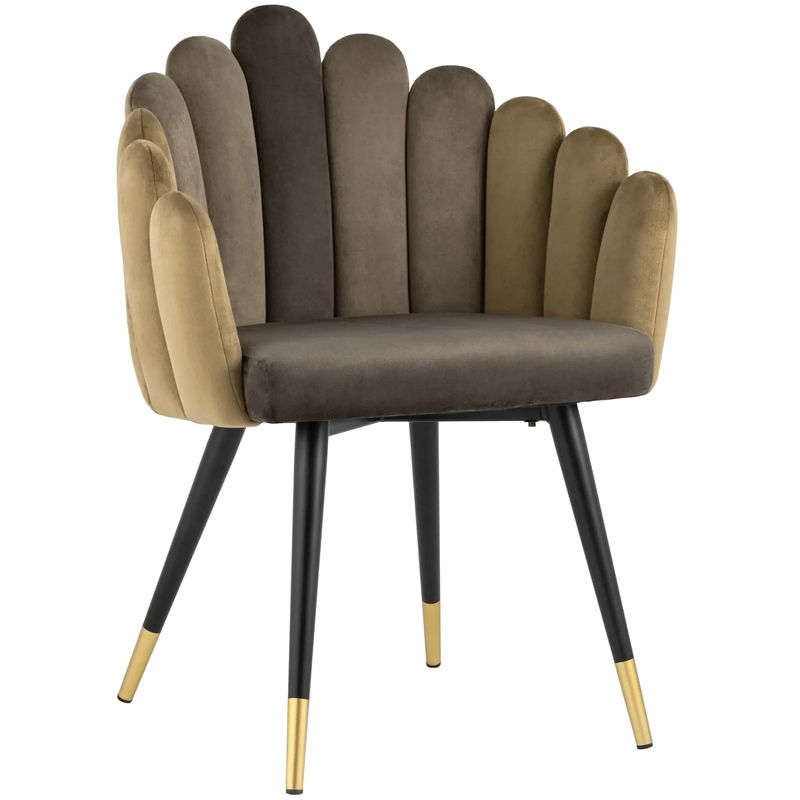 Стул Camellia Chair Коричневый Велюр Коричневый Черный в Липецке | Loft Concept 