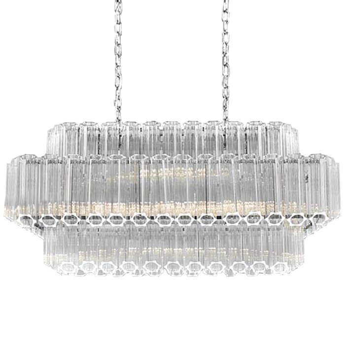 Люстра Chandelier Hexagon Rectangle Прозрачное Стекло Хром Люстра Chandelier Hexagon Rectangle Прозрачное Стекло Хром в Липецке | Loft Concept