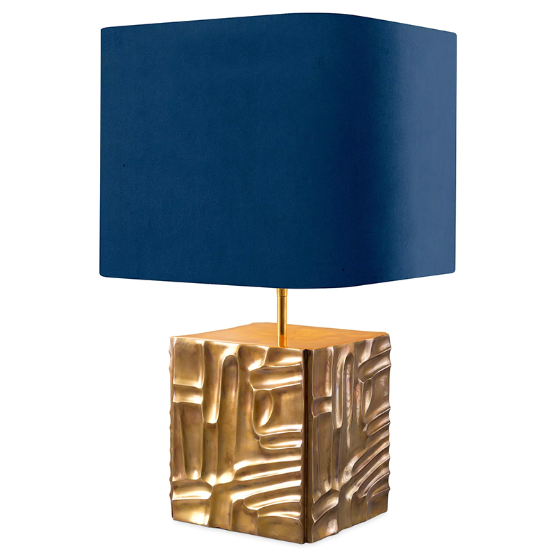 Настольная лампа Eichholtz Table Lamp Oregon Blue Velvet Синий Латунь Настольная лампа Eichholtz Table Lamp Oregon Blue Velvet Синий Латунь в Липецке | Loft Concept