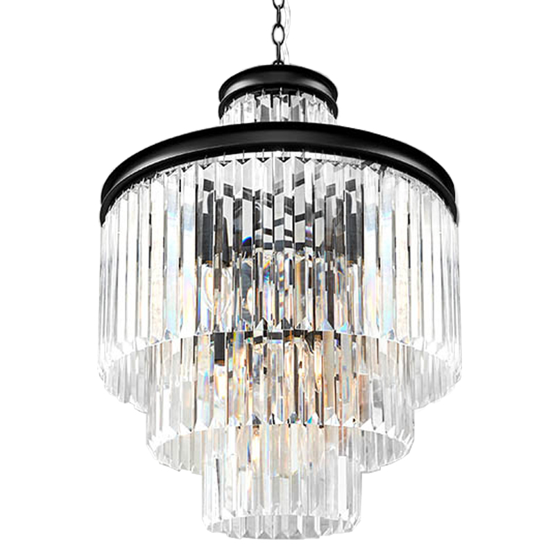 Люстра RH Odeon Chandelier Four Black 50 Прозрачное Стекло Черный Люстра RH Odeon Chandelier Four Black 50 Прозрачное Стекло Черный в Липецке | Loft Concept
