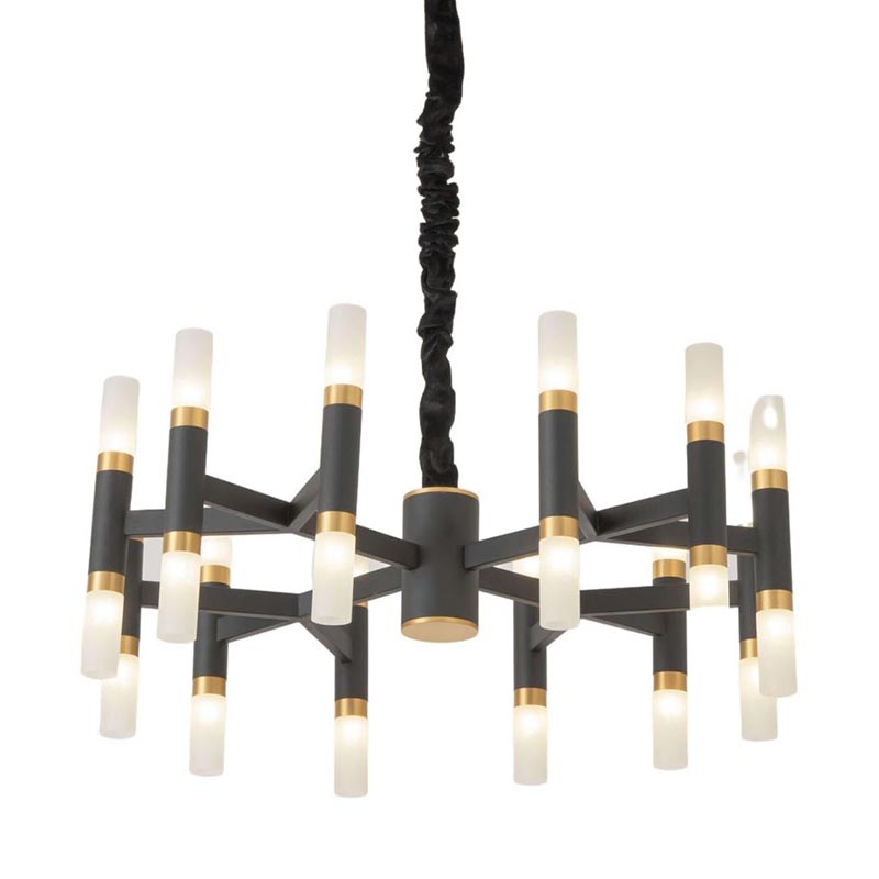 Люстра Beltram Chandelier round Белый Черный Люстра Beltram Chandelier round Белый Черный в Липецке | Loft Concept