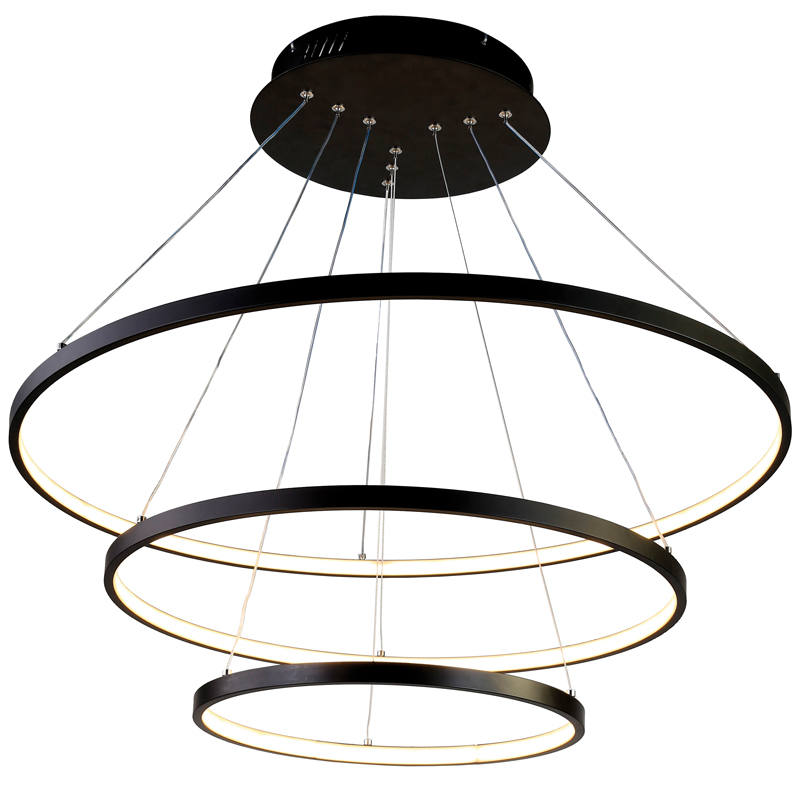 Люстра Ring Horizontal Trio black 80+60+40 Черный Люстра Ring Horizontal Trio black 80+60+40 Черный в Липецке | Loft Concept