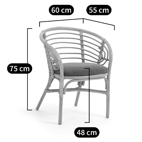 Кресло из ротанга с сиденьем из велюра Vini Rattan Armchair Кресло из ротанга с сиденьем из велюра Vini Rattan Armchair в Липецке