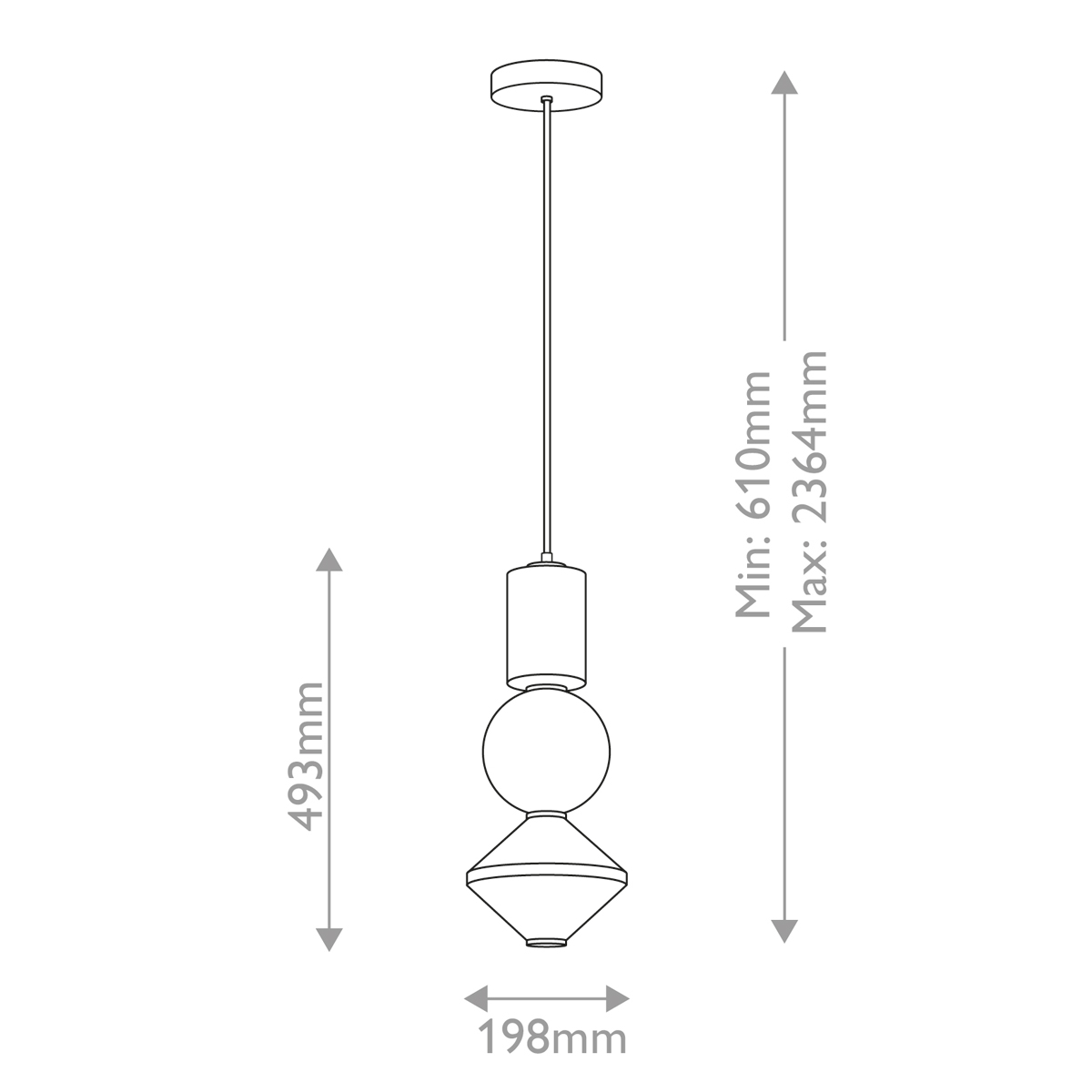 Подвесной светильник белого цвета с тремя геометрическими плафонами Alora Mood в Липецке