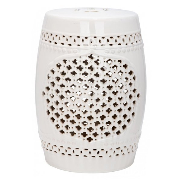 Керамический табурет Quatrefoil Garden Stool - White Белый Керамический табурет Quatrefoil Garden Stool - White Белый в Липецке | Loft Concept