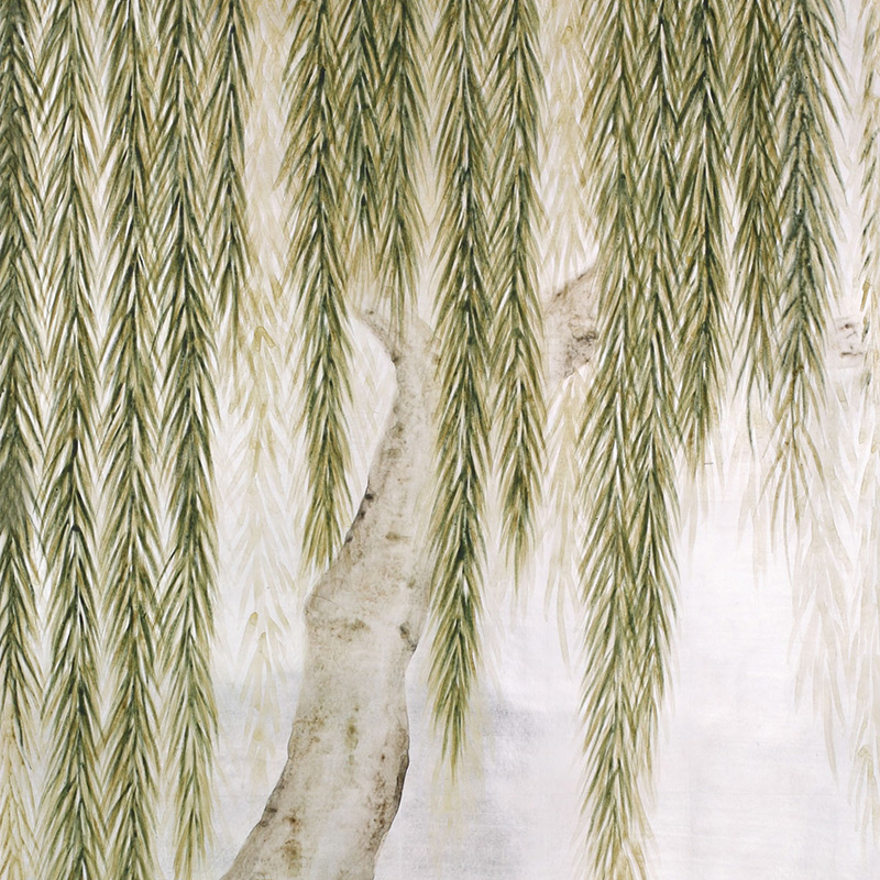 Обои ручная роспись Willow Original colourway on Tarnished Silver gilded paper Обои ручная роспись Willow Original colourway on Tarnished Silver gilded paper в Липецке | Loft Concept