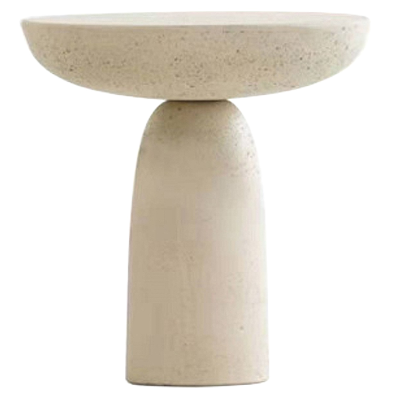 Приставной стол Tori Trawertine Side Table M Бежевый Приставной стол Tori Trawertine Side Table M Бежевый в Липецке | Loft Concept
