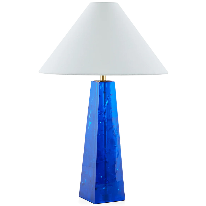 Настольная лампа Jonathan Adler Prisma Table Lamp Blue Белый Синий Латунь Настольная лампа Jonathan Adler Prisma Table Lamp Blue Белый Синий Латунь в Липецке | Loft Concept