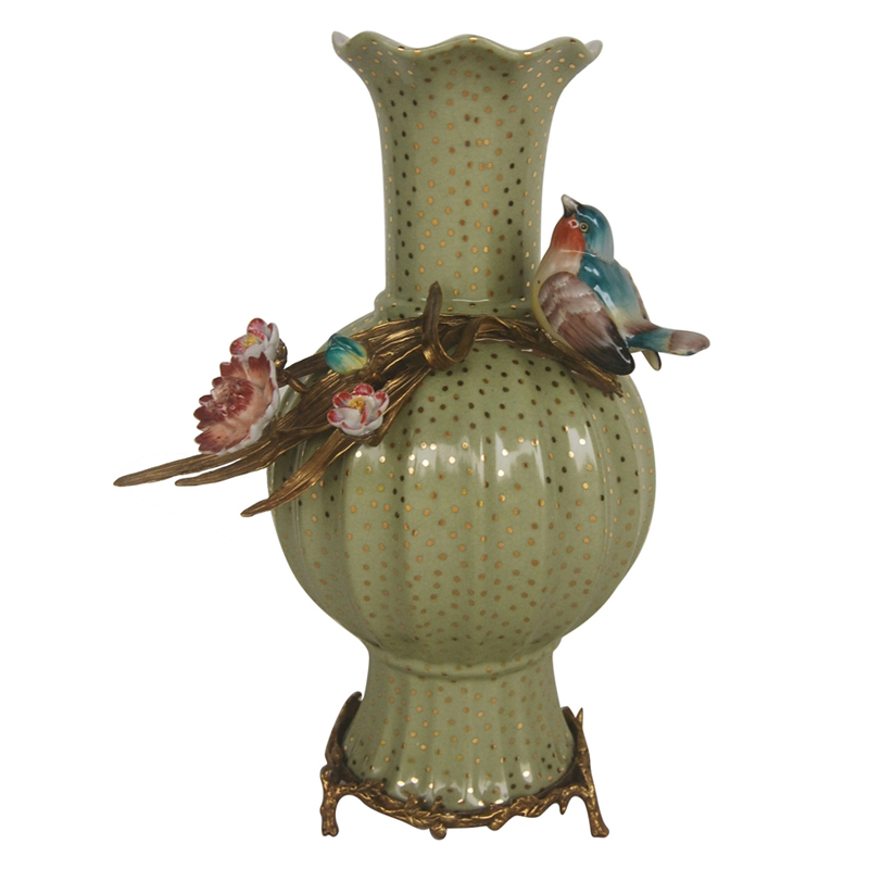 Ваза Bird and Gold Dots Vase Бронза Золотой Мульти Ваза Bird and Gold Dots Vase Бронза Золотой Мульти в Липецке | Loft Concept