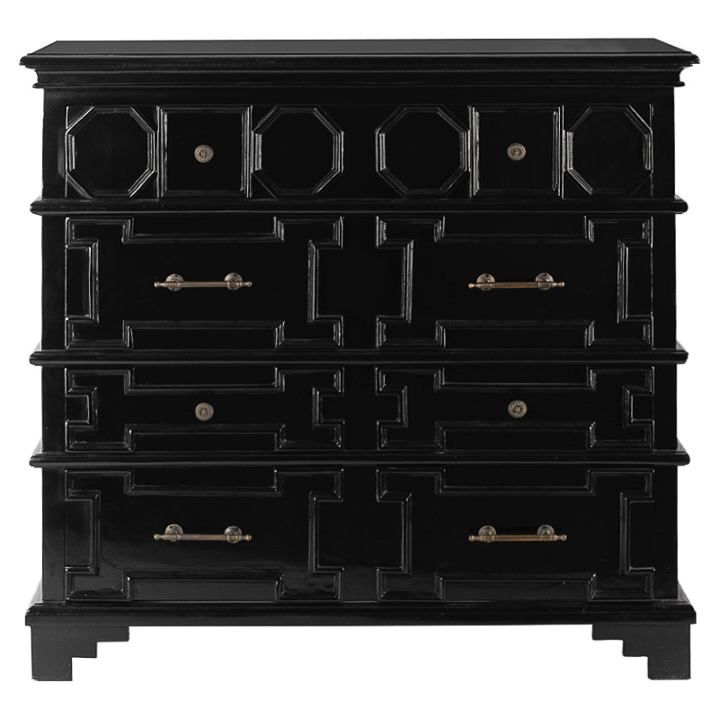 Комод с 4-мя ящиками Chest Beaux Art Черный Черный Комод с 4-мя ящиками Chest Beaux Art Черный Черный в Липецке | Loft Concept