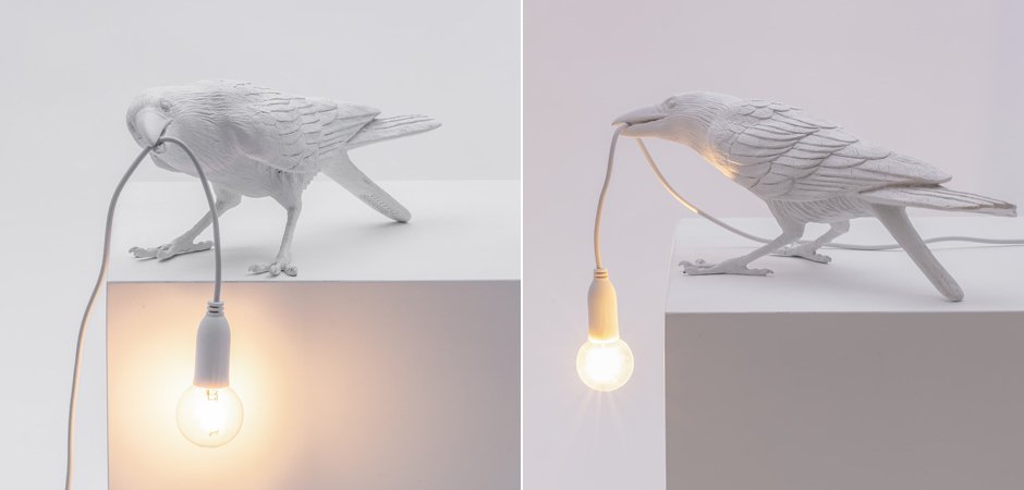 Настольная лампа Seletti Bird Lamp White Playing Настольная лампа Seletti Bird Lamp White Playing - Loft-Concept в Липецке