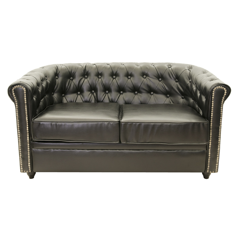 Диван кожаный на деревянных ножках из массива березы Caleb Leather Seating black Черный Диван кожаный на деревянных ножках из массива березы Caleb Leather Seating black Черный в Липецке | Loft Concept