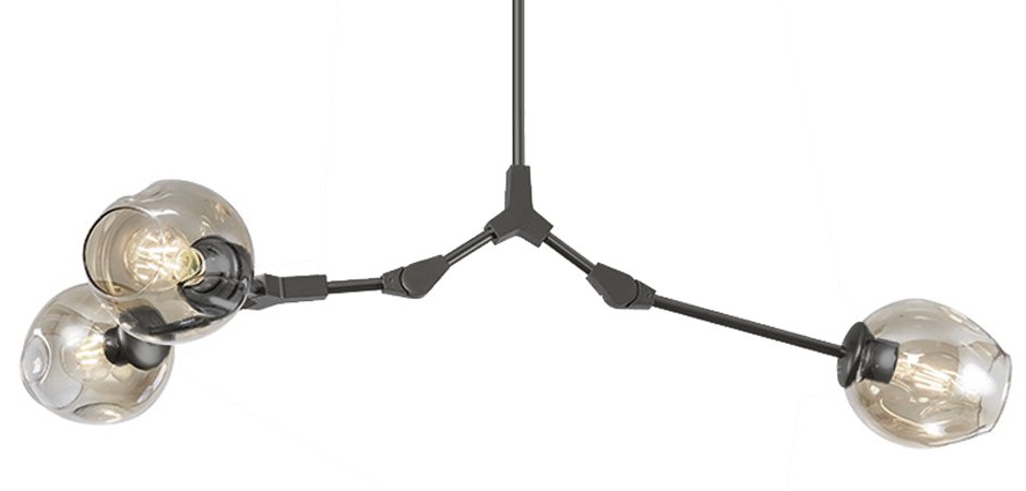 Люстра Сrumpled Glass Bubble Chandelier Gray 3 плафона Люстра Сrumpled Glass Bubble Chandelier Gray 3 плафона - Loft-Concept в Липецке