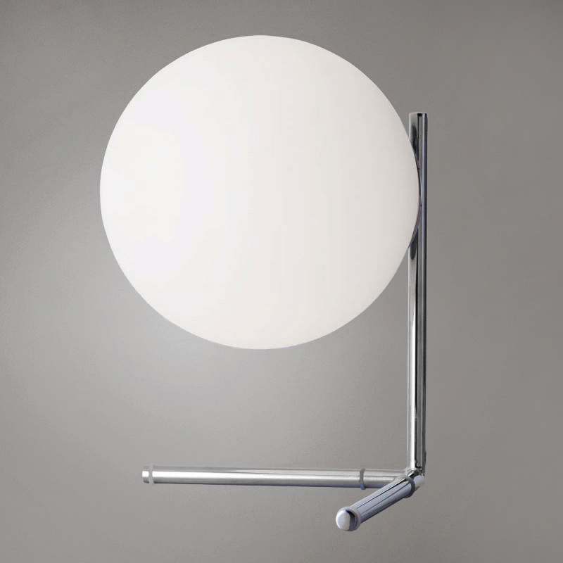 Настольная лампа IC Lighting Flos Table Chrome Хром Прозрачный белый Настольная лампа IC Lighting Flos Table Chrome Хром Прозрачный белый в Липецке | Loft Concept