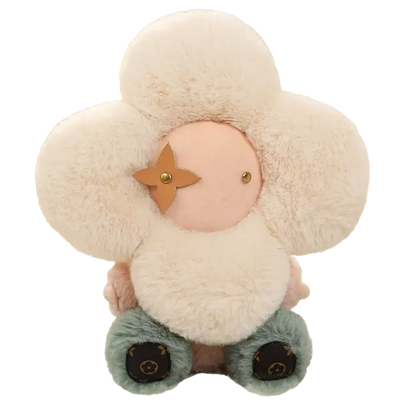Декоративная подушка стиль Louis Vuitton Doudou Vivienne Flower Toy Бежевый Зеленый шалфей Коричневый Декоративная подушка стиль Louis Vuitton Doudou Vivienne Flower Toy Бежевый Зеленый шалфей Коричневый в Липецке | Loft Concept