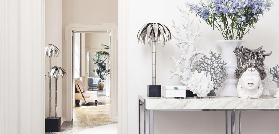 Настольная лампа TABLE LAMP PALMERY Silver Настольная лампа TABLE LAMP PALMERY Silver - Loft-Concept в Липецке