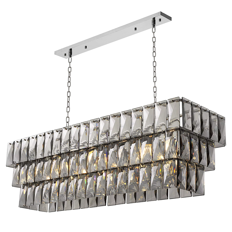 Люстра Eichholtz Chandelier Amazone Rectangular Nickel Никель Стекло Смок Люстра Eichholtz Chandelier Amazone Rectangular Nickel Никель Стекло Смок в Липецке | Loft Concept
