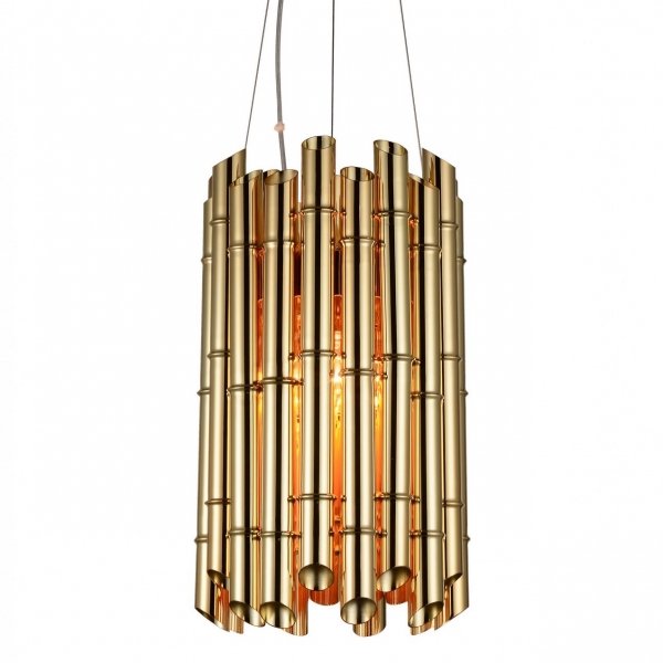 Люстра Golden Bamboo Pendant 6 Глянцевое золото Люстра Golden Bamboo Pendant 6 Глянцевое золото в Липецке | Loft Concept