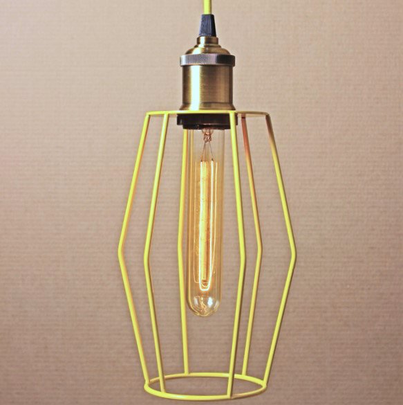 Подвесной светильник Wire Cage Pendant Spauk Yellow Желтый Подвесной светильник Wire Cage Pendant Spauk Yellow Желтый в Липецке | Loft Concept