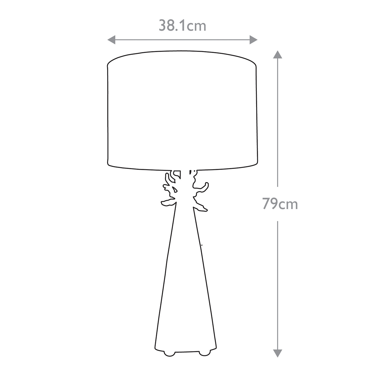 Настольная лампа с декоративным элементом золотого цвета и цилиндрическим абажуром из папье-маше светлого оттенка Flambeau в Липецке