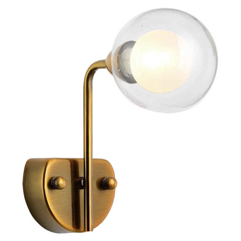 Бра Bistro Globe Milk Wall Lamp Прозрачный белый Латунь Бра Bistro Globe Milk Wall Lamp Прозрачный белый Латунь в Липецке | Loft Concept