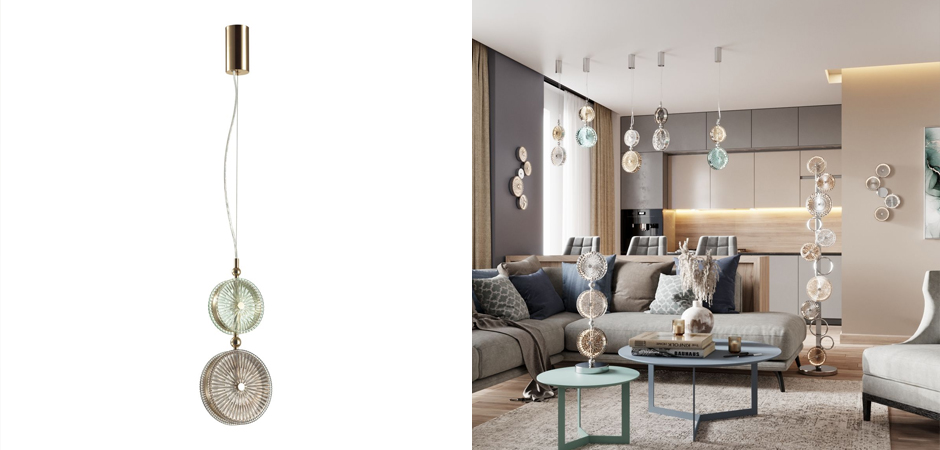 Подвесной светодиодный светильник Peony Green&Brown Подвесной светодиодный светильник Peony Green&Brown - Loft-Concept в Липецке