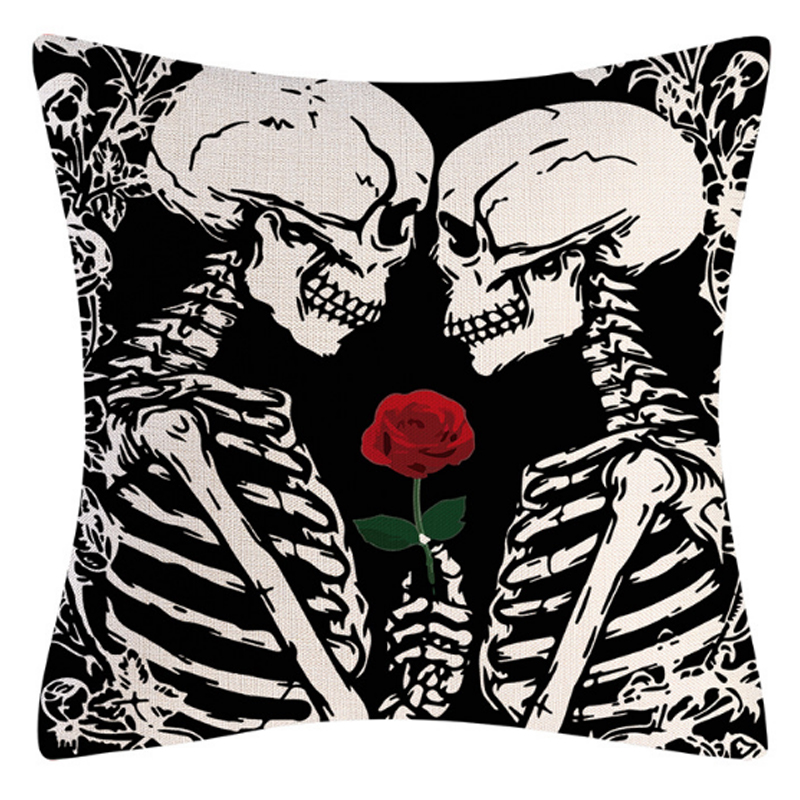 Подушка на Хэллоуин Lovers and Rose Черно-белый Подушка на Хэллоуин Lovers and Rose Черно-белый в Липецке | Loft Concept