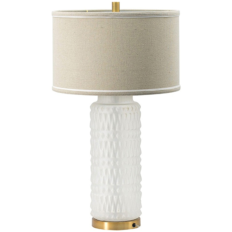 Настольная лампа с абажуром Muriel Table Lamp Белый Латунь Бежевый Настольная лампа с абажуром Muriel Table Lamp Белый Латунь Бежевый в Липецке | Loft Concept