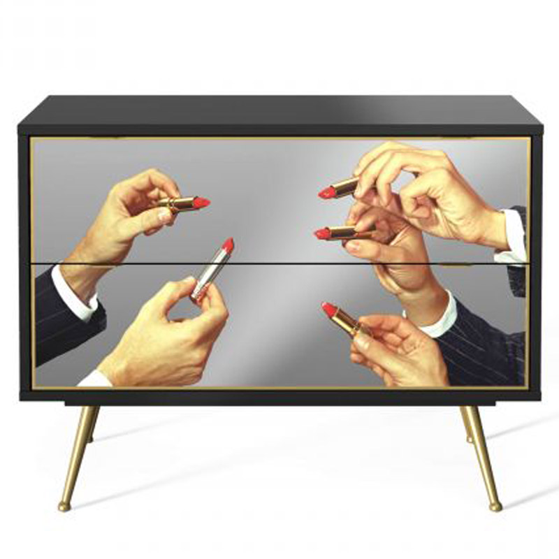 Комод Seletti Chest of Two Drawers Lipstick Мульти Черный Золотой Шампань Комод Seletti Chest of Two Drawers Lipstick Мульти Черный Золотой Шампань в Липецке | Loft Concept