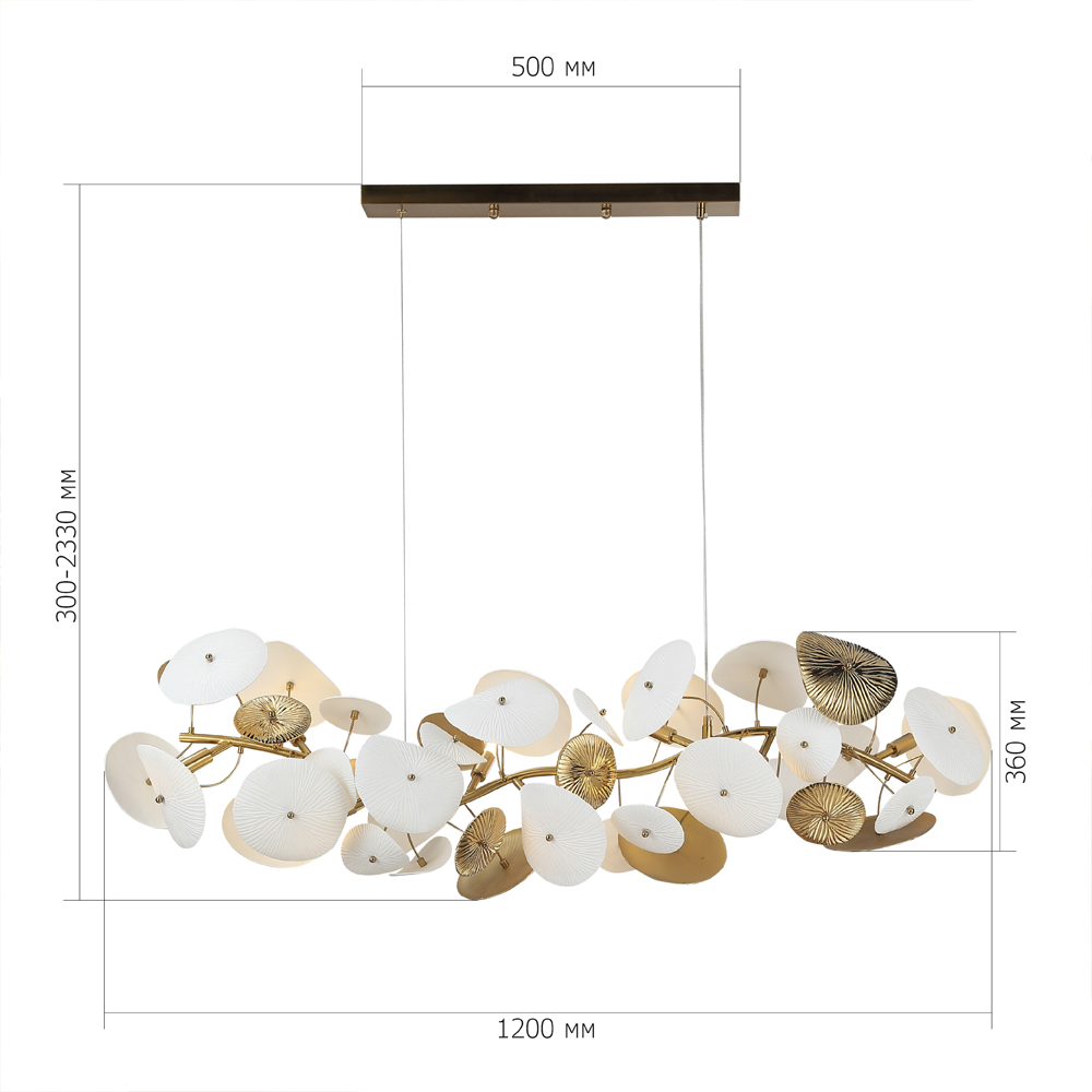 Люстра с белыми и золотистыми цветами G9 Dahlia Flowers Lamp в Липецке