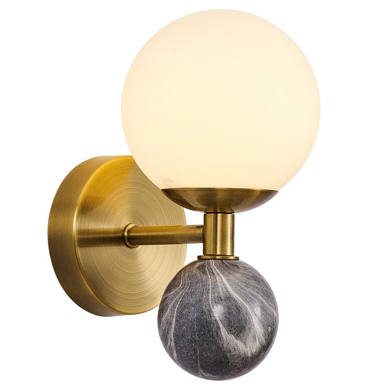 Бра Black Marble Decor Белый Черный Мрамор Nero Латунь Бра Black Marble Decor Белый Черный Мрамор Nero Латунь в Липецке | Loft Concept