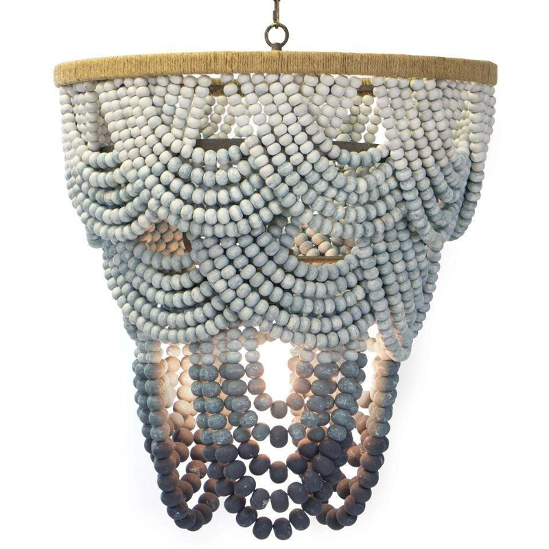 Многоярусная люстра украшенная круглыми бусами Gradient Grey Chandelier Серо-голубой Молочный Песочный Многоярусная люстра украшенная круглыми бусами Gradient Grey Chandelier Серо-голубой Молочный Песочный в Липецке | Loft Concept