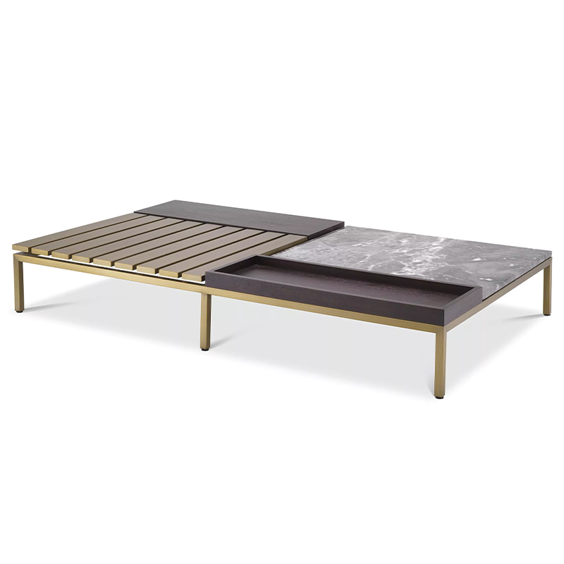 Кофейный стол Eichholtz Coffee Table Forma Латунь Серый Коричневый Кофейный стол Eichholtz Coffee Table Forma Латунь Серый Коричневый в Липецке | Loft Concept