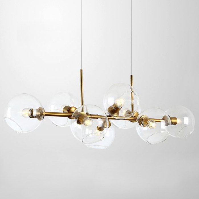 Люстра Staggered Glass Chandelier 8 Золотой Прозрачное Стекло Люстра Staggered Glass Chandelier 8 Золотой Прозрачное Стекло в Липецке | Loft Concept