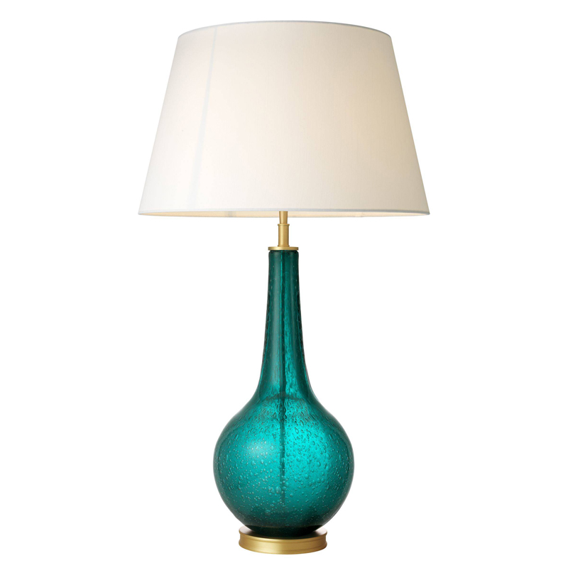 Настольная лампа Eichholtz Table Lamp Massaro Бирюзовый Латунь Белый в Липецке | Loft Concept 