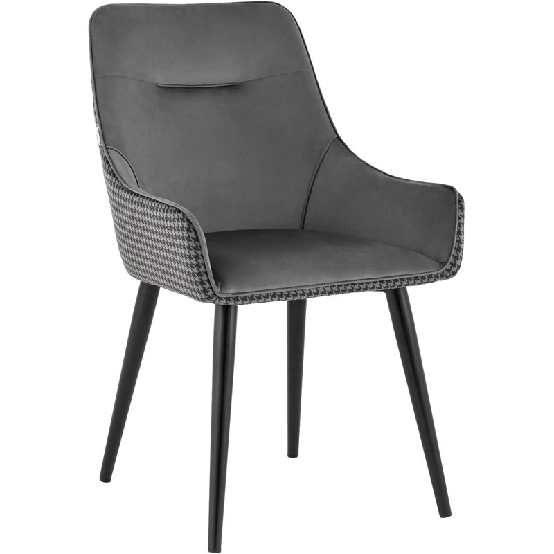 Стул Joan Chair Ткань Гусиная Лапка Серый Черный Стул Joan Chair Ткань Гусиная Лапка Серый Черный в Липецке | Loft Concept