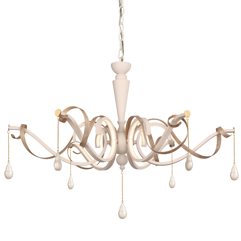 Люстра Morris Chandelier white Белый Перламутровый Белое золото винтаж Люстра Morris Chandelier white Белый Перламутровый Белое золото винтаж в Липецке | Loft Concept