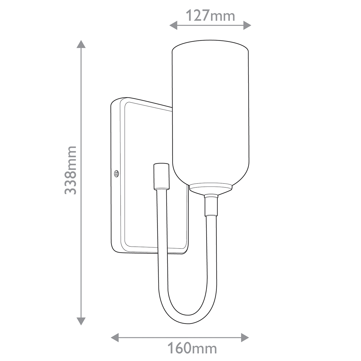  Бра с прямоугольным черным основанием и белым матовым цилиндрическим плафоном Kichler в Липецке