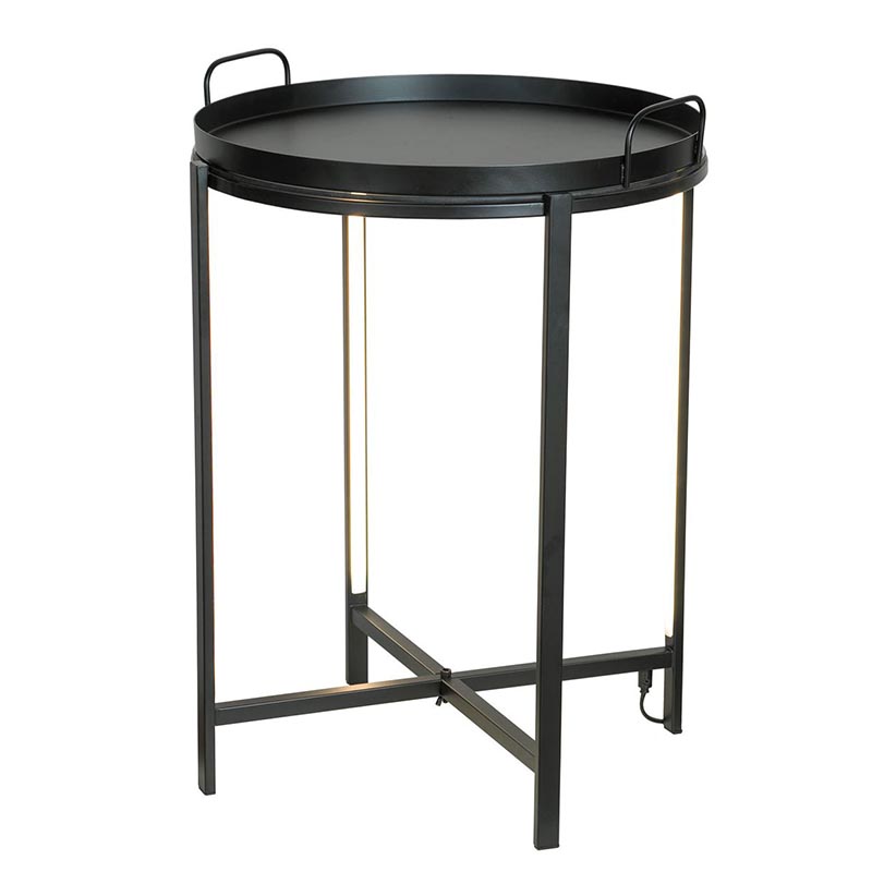 Приставной стол Nagib Side Table Black LED Черный Приставной стол Nagib Side Table Black LED Черный в Липецке | Loft Concept