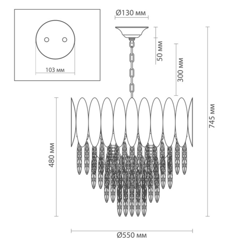 Люстра KEBO KING CHANDELIER four cascades D 55 Люстра KEBO KING CHANDELIER four cascades D 55 в Липецке