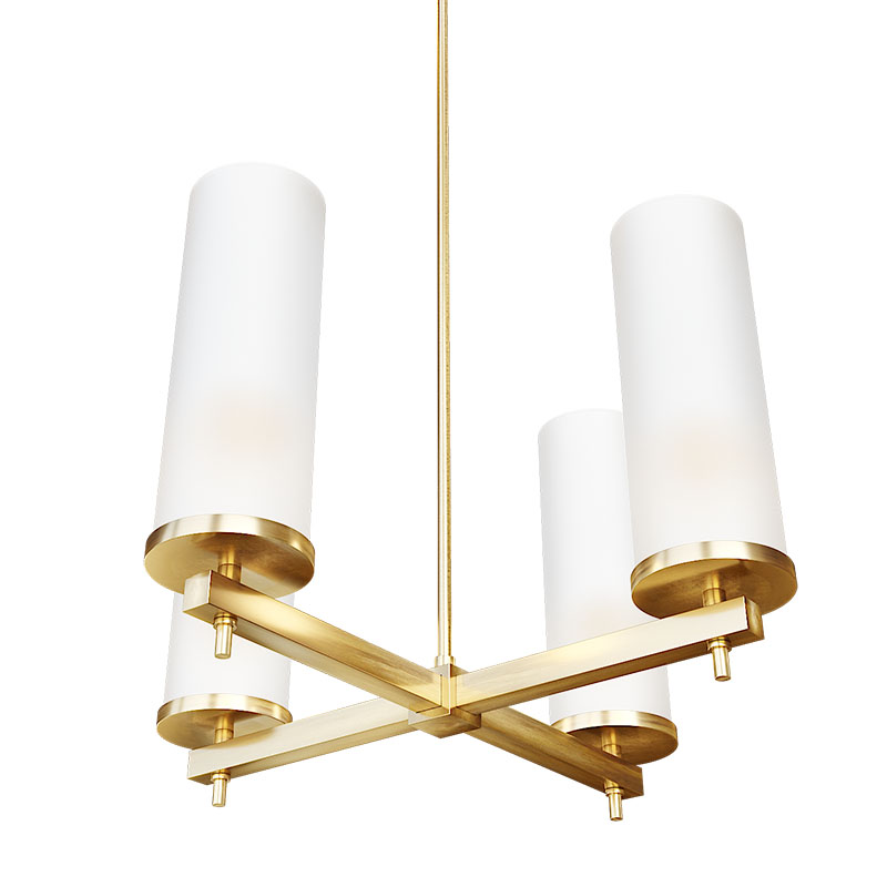 Люстра Дизайнерская Candle Holder 4 лампы Латунь Белый Люстра Дизайнерская Candle Holder 4 лампы Латунь Белый в Липецке | Loft Concept