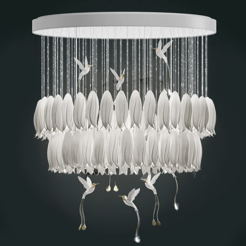 Люстра c Птичками Колибри Sagarti Contemporary chandelier ALBA Flowers & Birds Белый Золотой Люстра c Птичками Колибри Sagarti Contemporary chandelier ALBA Flowers & Birds Белый Золотой в Липецке | Loft Concept