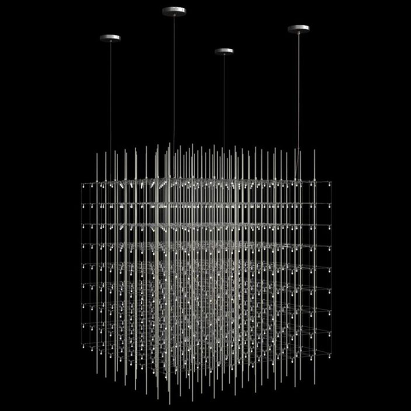 Светодиодная Люстра Куб Universe Square Glass by Quasar 80 см Серебряный Светодиодная Люстра Куб Universe Square Glass by Quasar 80 см Серебряный в Липецке | Loft Concept